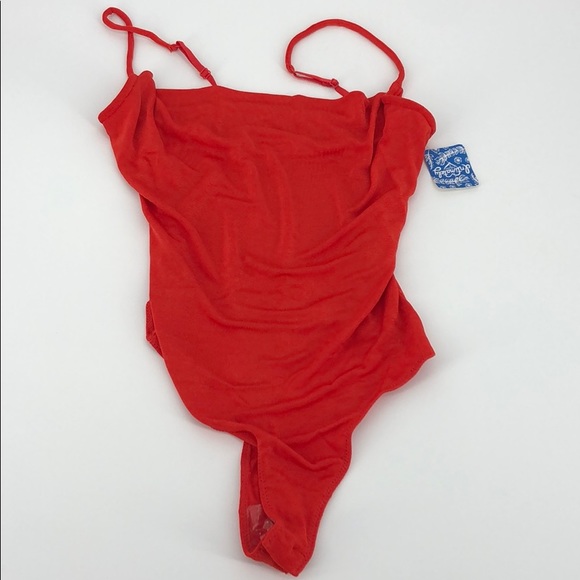 NWT Cowls In The Club Bodysuit Love Glare Red M - Picture 2 of 5